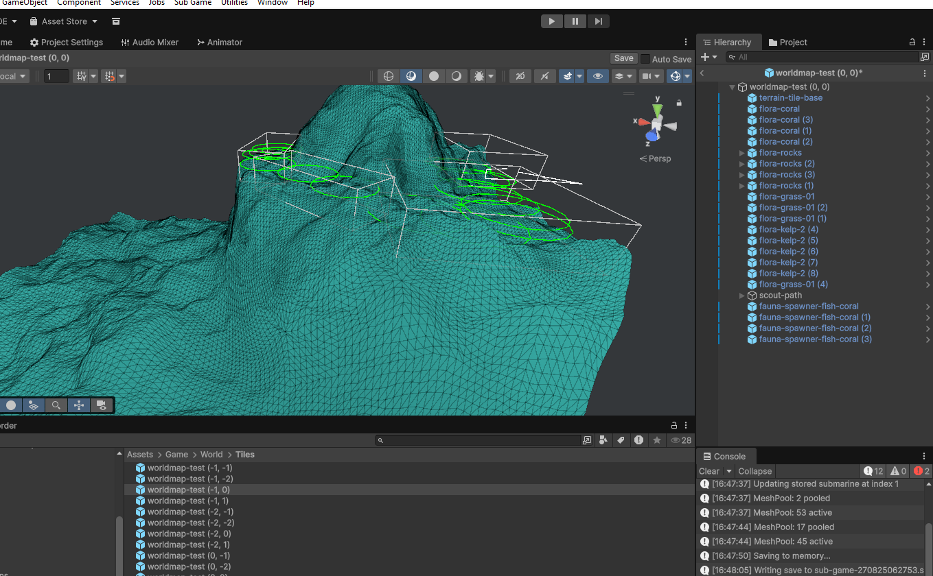 the scene view editing a single terrain prefab