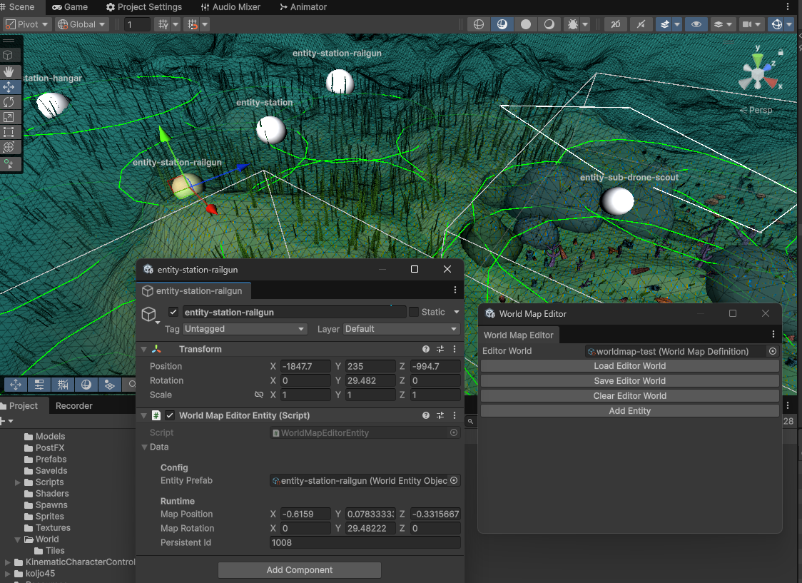 screenshot of the world map editor in action