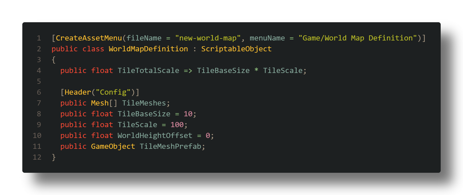 code for the world map asset